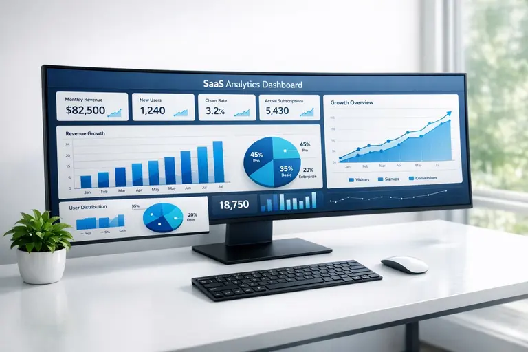 KI-Erfolgs-Dashboard mit Wachstumskurven